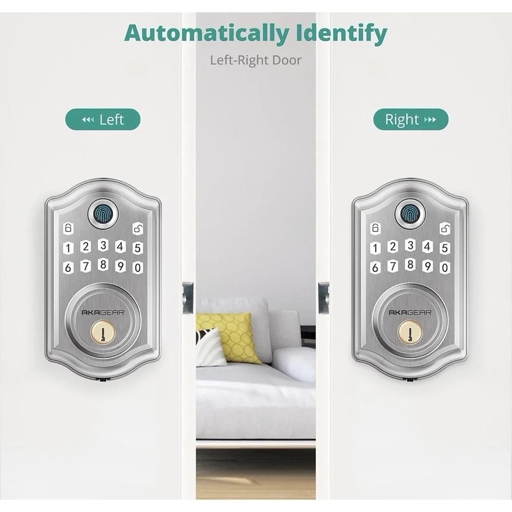 AkaGear DS10 Keyless Entry Door Lock with Door Knob, Fingerprint‎ Door Lock